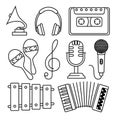 Tropical instruments set icons