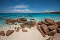 Tropical island beach Anse Lazio, Praslin, Seychelles Royalty Free Stock Photo