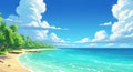 Tropical island beach background tranquil paradise view Royalty Free Stock Photo