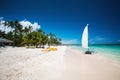 Palm and tropical beach in Punta Cana, Dominican Republic Royalty Free Stock Photo