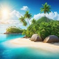 tropical island with beautiful beach Royalty Free Stock Photo