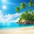 tropical island with beautiful beach Royalty Free Stock Photo