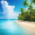tropical island with beautiful beach Royalty Free Stock Photo