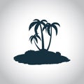 Tropical island black icon