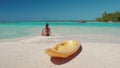 Tropical island Bora Bora paradise beach landscape Royalty Free Stock Photo