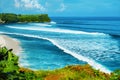 Tropical Island Coast And Sea On Horizon Scenery. Summer Travel