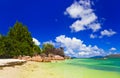 Tropical island Curieuse at Seychelles Royalty Free Stock Photo