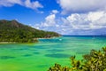 Tropical island Curieuse at Seychelles Royalty Free Stock Photo