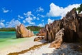 Tropical island Curieuse at Seychelles Royalty Free Stock Photo