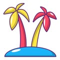 Tropical island icon, cartoon style Royalty Free Stock Photo