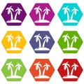 Tropical island icons set 9 vector Royalty Free Stock Photo