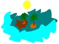 Tropical Island Illustration Art