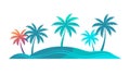 Tropical Island Landscape with Lush Palm Trees, vector design Generative AI Royalty Free Stock Photo