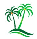 Tropical island logo Royalty Free Stock Photo