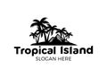 Tropical Island Logo Design Inspiration. Royalty Free Stock Photo