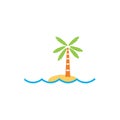 Tropical island logo for your design. Royalty Free Stock Photo