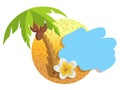 Tropical island with palm trees. Vector illustration icon for Thailand traveling. Royalty Free Stock Photo