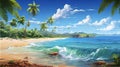 Tropical island ,panorama . AI Generative