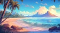 Tropical Island Paradise: A Perfect Wallpaper Representing an Empty yet Chill and Relaxing, Inspired Retreat