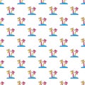 Tropical island pattern seamless Royalty Free Stock Photo
