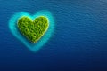 Tropical Island in the Shape of Heart Royalty Free Stock Photo