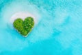 Tropical Island in the Shape of Heart Royalty Free Stock Photo
