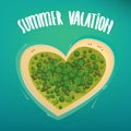 Tropical island in the shape of a heart Royalty Free Stock Photo