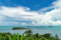 Tropical island surrounded by clear turquoise sea. Thailand