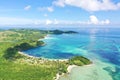 A tropical island with a turquoise lagoon and a sandbank. Caramoan Islands, Philippines Royalty Free Stock Photo