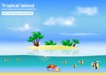 Tropical island vector background