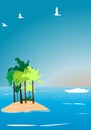 Tropical island vector illustr