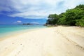 Tropical Island with white sand beach Royalty Free Stock Photo