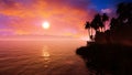 Tropical Islands Epic Sunset Silhouette