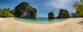 Tropical islands blue sea at Koh Hong Island, Krabi Thailand nature landscape panorama Royalty Free Stock Photo