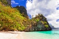 Tropical islands - unique nature and beaches of Philippines, El Royalty Free Stock Photo