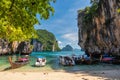 Tropical islands view with ocean blue sea and white sand beach at Koh Lao Lading, Krabi Thailand nature landscape