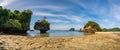 Tropical islands ocean sea white sand beach at Koh Phak Bia, Krabi Thailand nature landscape panorama