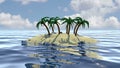 Tropical islet cartoon background