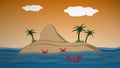 Tropical islet cartoon background