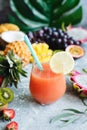 Tropical juice or cocktail in a glass Royalty Free Stock Photo