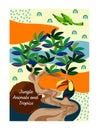 Tropical jungle poster vector