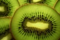 Tropical kiwi temptation, close-up of sliced kiwi fruit