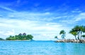 Tropical lagoon with blue sky