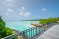 Tropical lagoon view from the bridge at Maldives Royalty Free Stock Photo