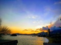 Tropical landscape of Acapulco beach, Mexico in the evening Royalty Free Stock Photo