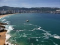 Tropical landscape of Acapulco beach, Mexico in the evening Royalty Free Stock Photo