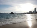 Tropical landscape of Acapulco beach, Mexico in the evening Royalty Free Stock Photo