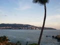 Tropical landscape of Acapulco beach, Mexico in the evening Royalty Free Stock Photo