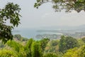 Tropical landscape of beautiful forest the hill and ocean at background. Thailand. Asia. Royalty Free Stock Photo