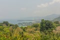 Tropical landscape of forest the hill and ocean at background. Thailand. Asia. Royalty Free Stock Photo